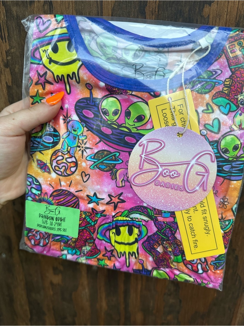 Rainbow Orbit Bamboo Peplum Set - 18/24M